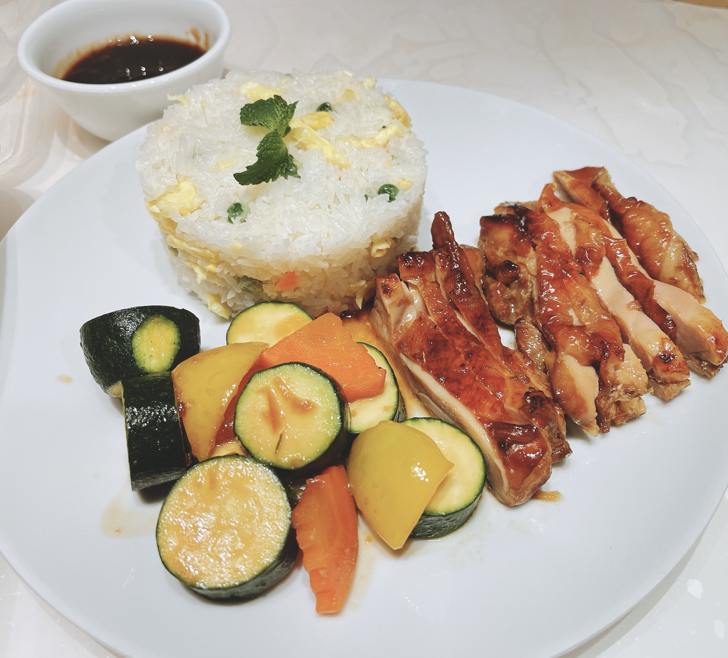 Lemongrass grilled chicken with rice