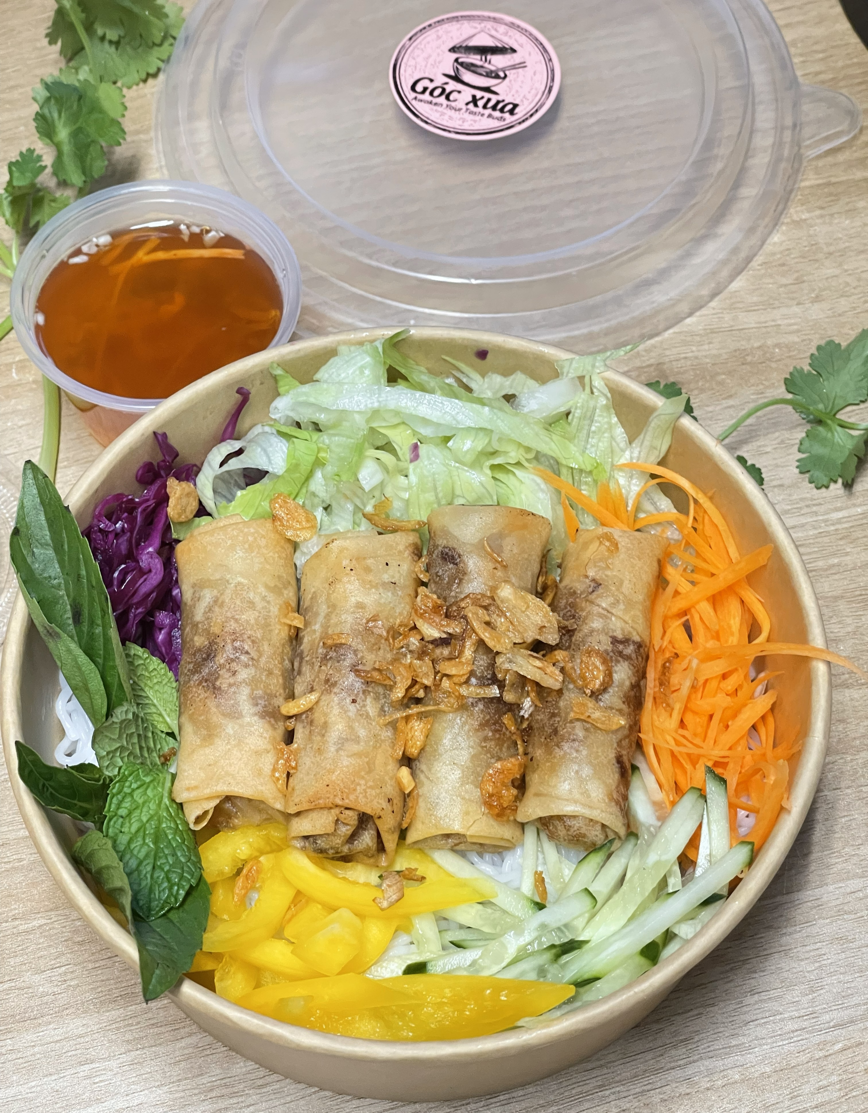 Vermicelli  with Fried Spring Rolls
